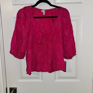 Fuchsia Eyelet Top